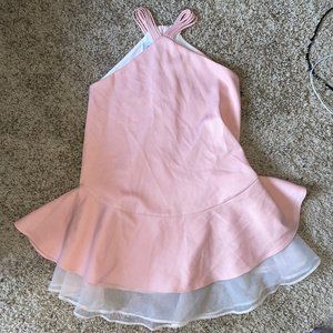 Elegant Pink Halter Dress